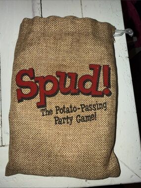 Spud! Potato-Passing Party Game Drawstring Bag - Red Text